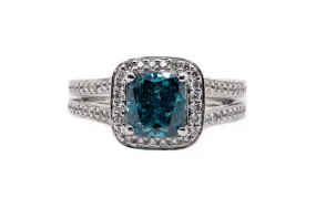 2.01 Center Blue Diamond Ring