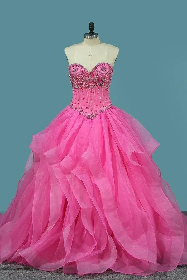 2024 Organza Sweetheart Ball Gown Quinceanera Dresses P55F9RAM