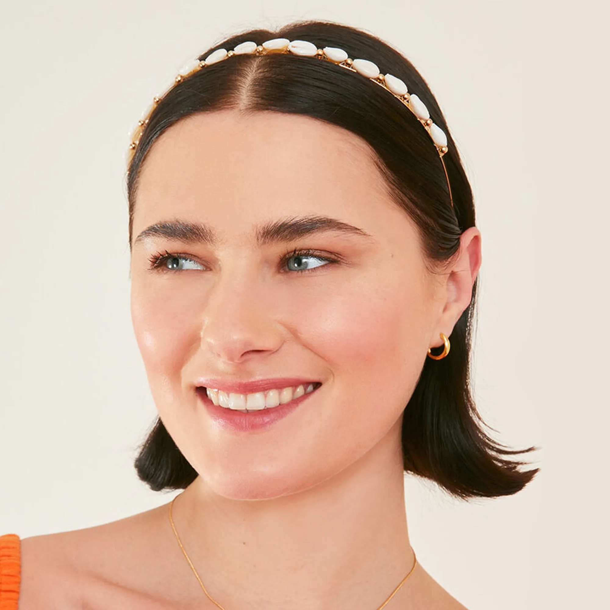 Accessorize London White Metal Shell Headband