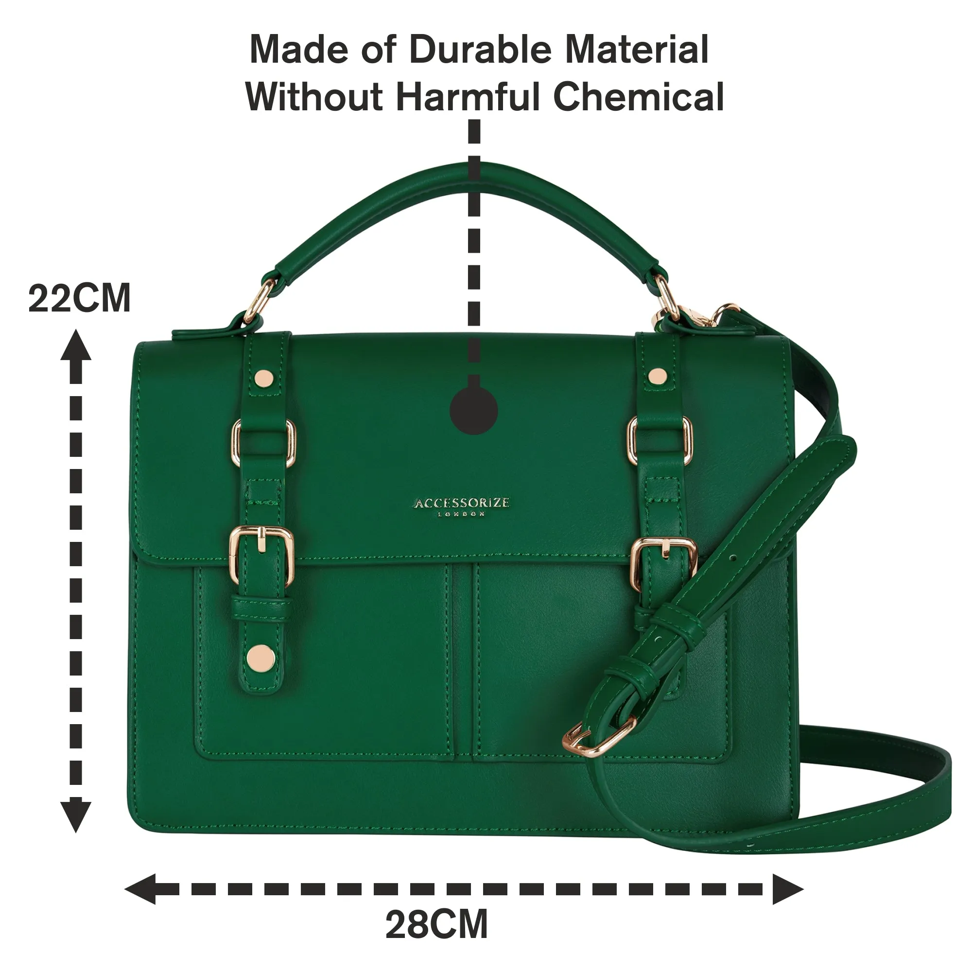 Accessorize London Women's Green Rookie-Satchel