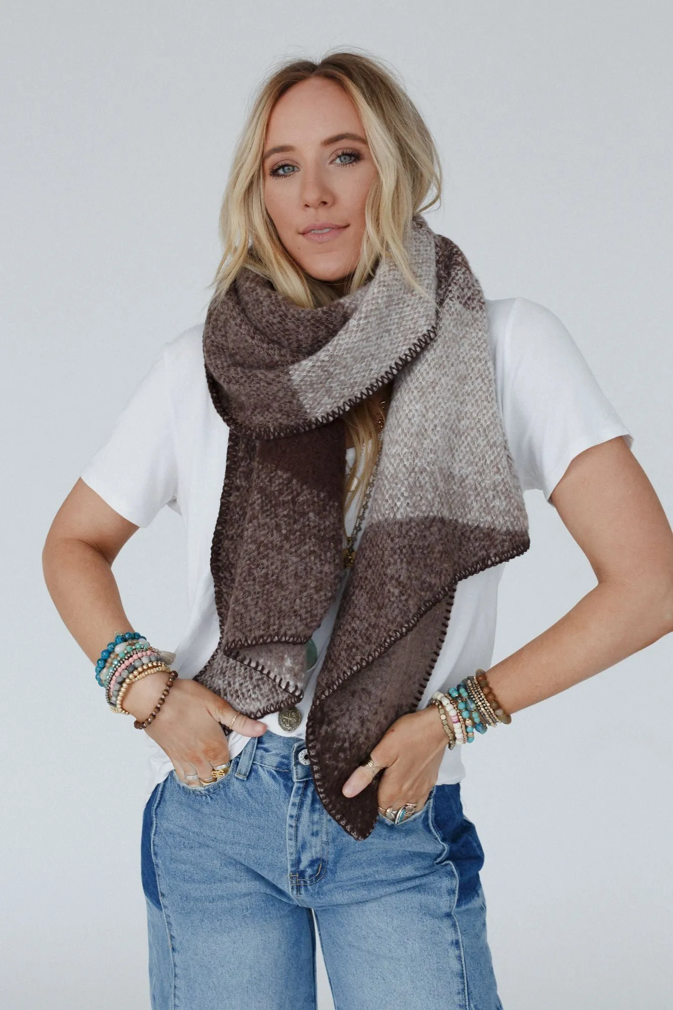 Autumn Days Multi Colored Scarf - Brown