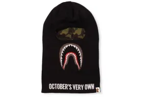 BAPE X OVO WOODLAND CAMO SHARK REVERSIBLE BALACLAVA BLACK