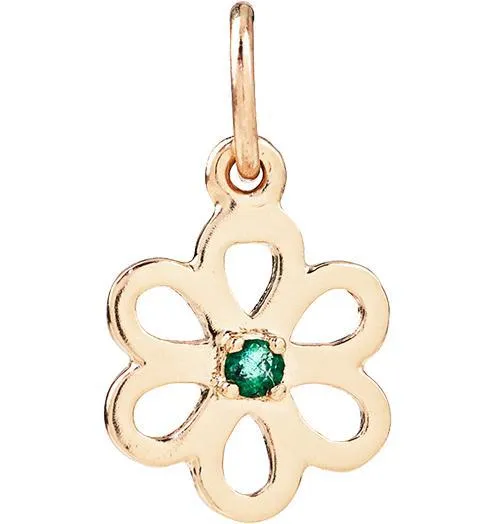 Birthstone Flower Charm With Emerald