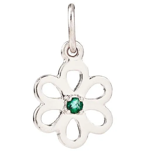 Birthstone Flower Charm With Emerald