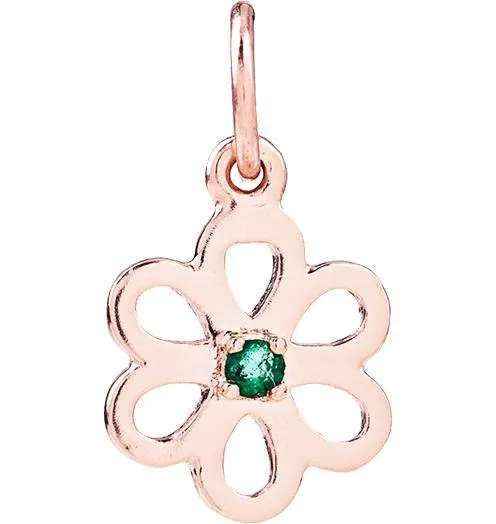 Birthstone Flower Charm With Emerald