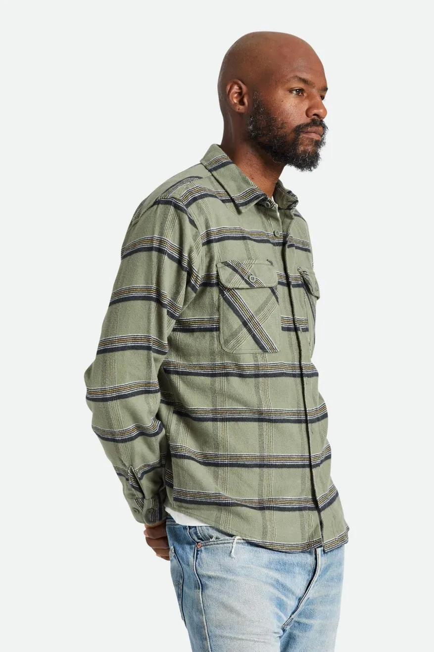 Bowery Stretch Water Resistant L/S Flannel - Olive Surplus/Black/White