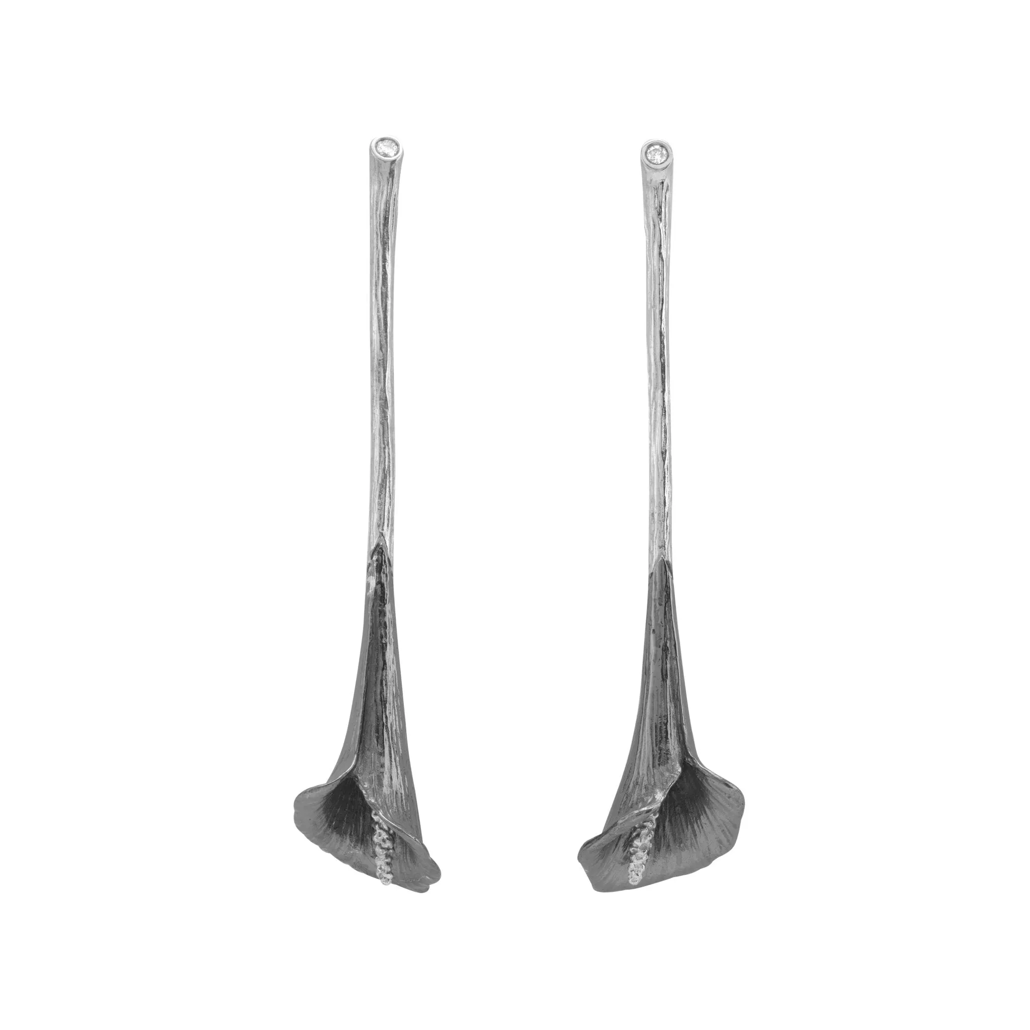 Calla Lily Earrings with Diamonds