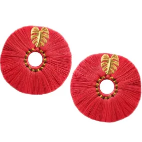 Coral Wild Flower Earrings