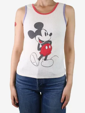 Cream Mickey Mouse waffle tank top - size S