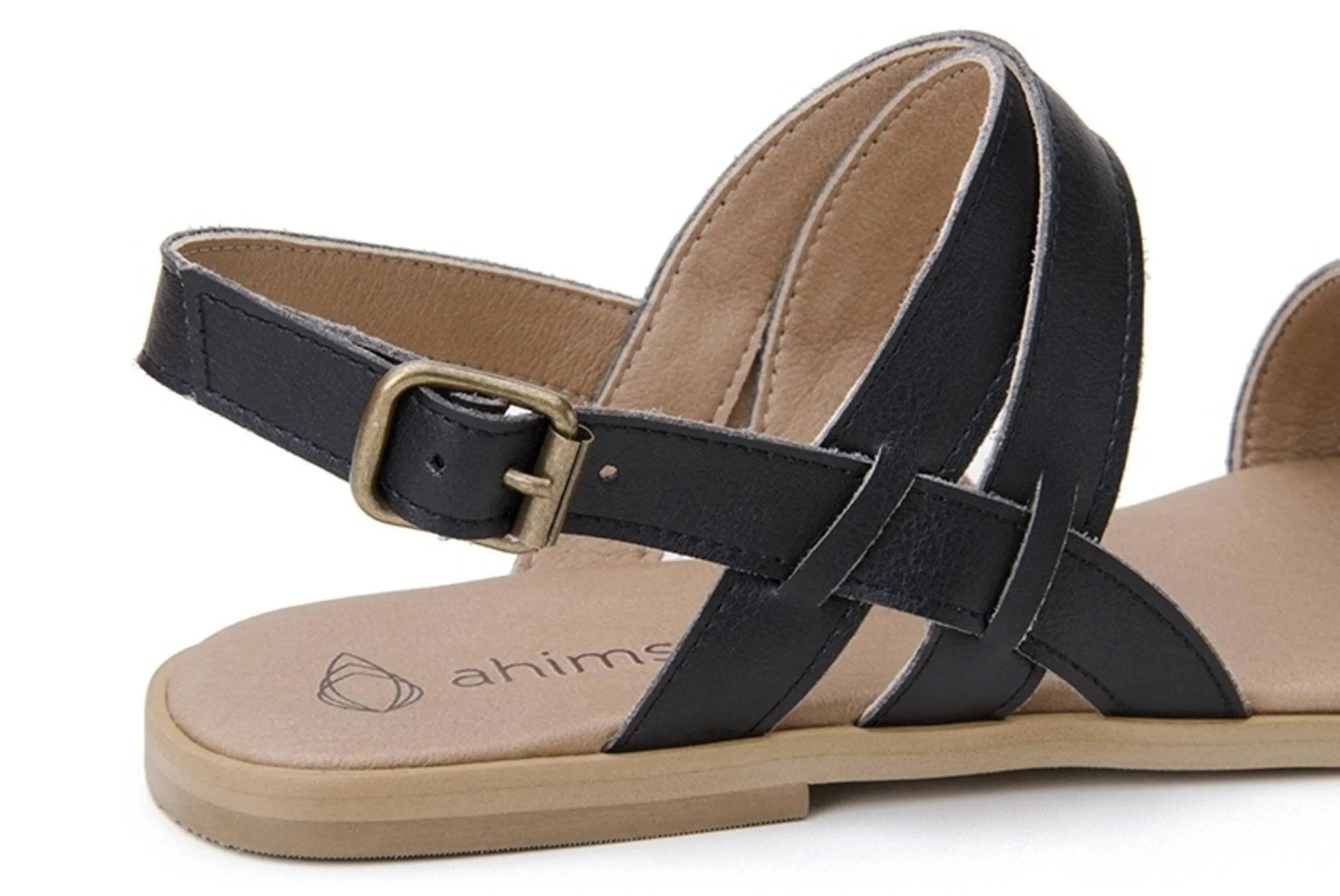 'Cristina' women's vegan sandals by Ahimsa - black