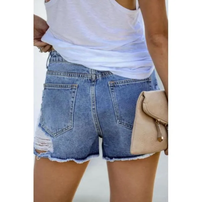 Distressed Jean Shorts