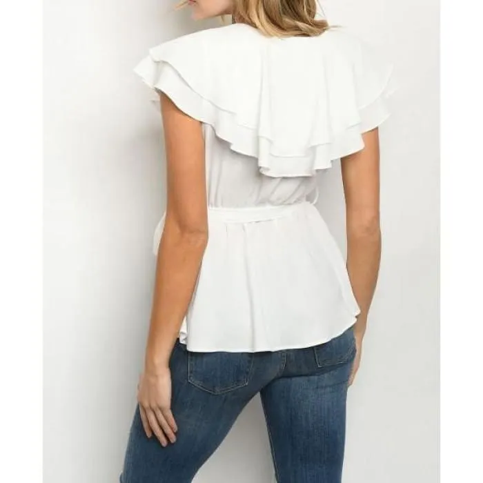 Double Ruffled Collar Top