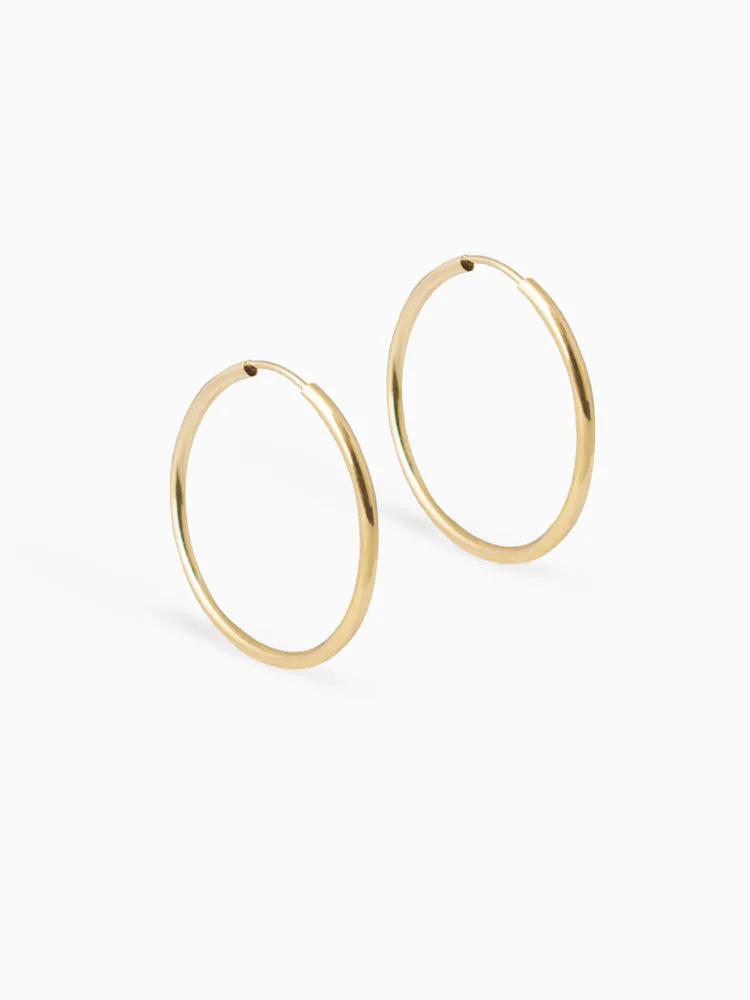 Earring Facet 40 mm 14kt Solid Gold