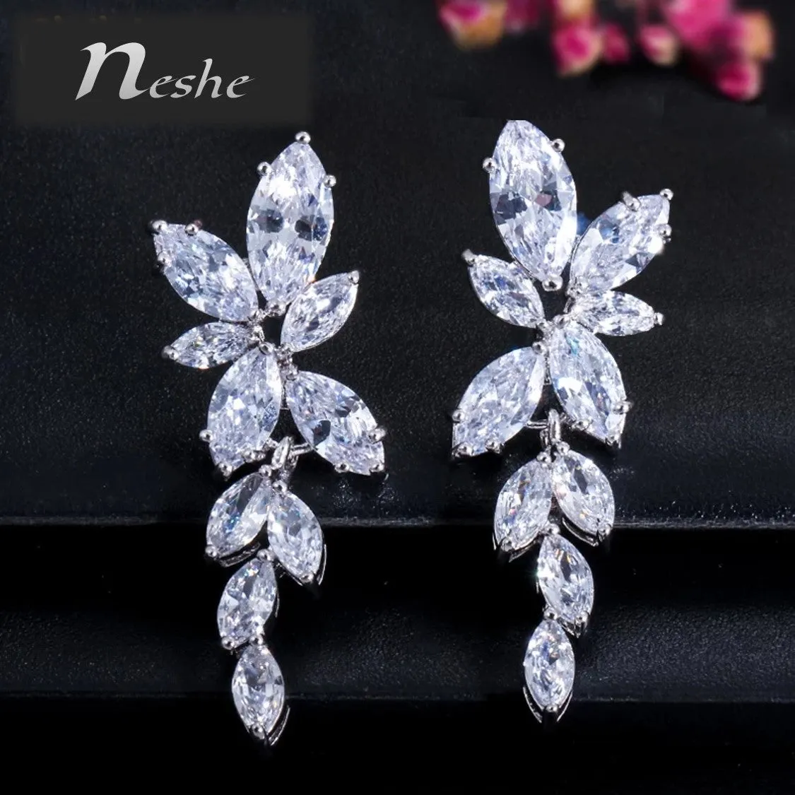 Elegant CZ Crystal Drop Dangle Earrings - 3 Variants