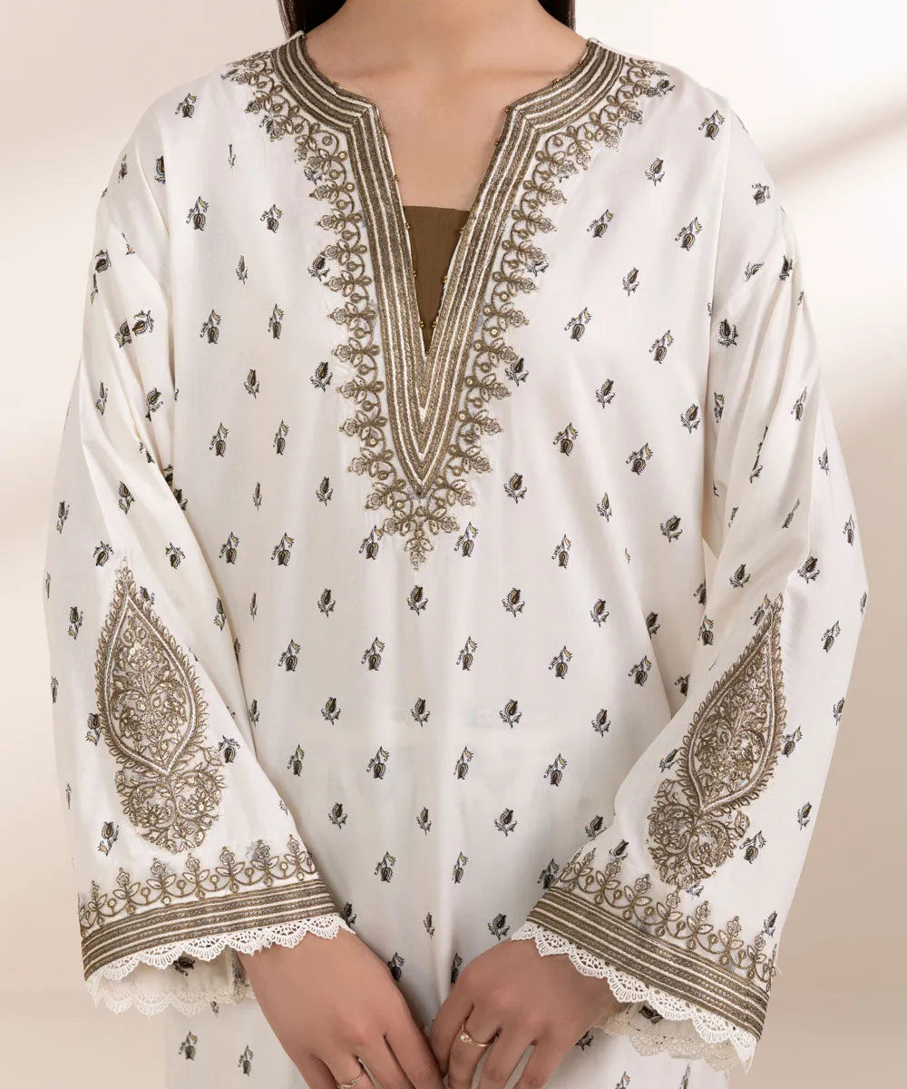 Embroidered Arabic Lawn Shirt