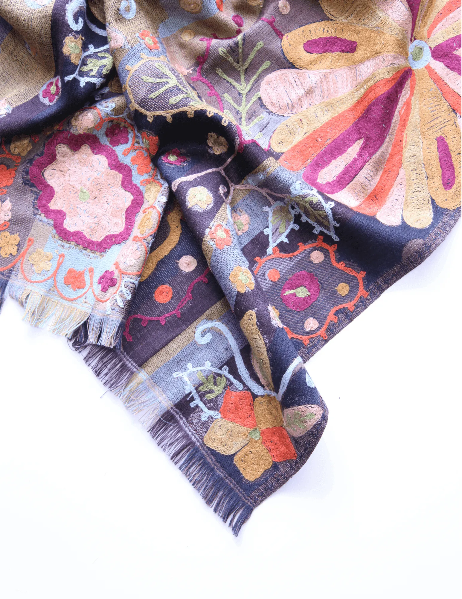 Embroidered Frida Shawl