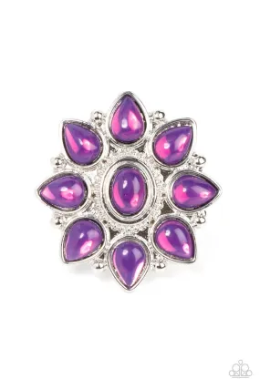 Enchanted Orchard Purple Flower Ring - Paparazzi Accessories