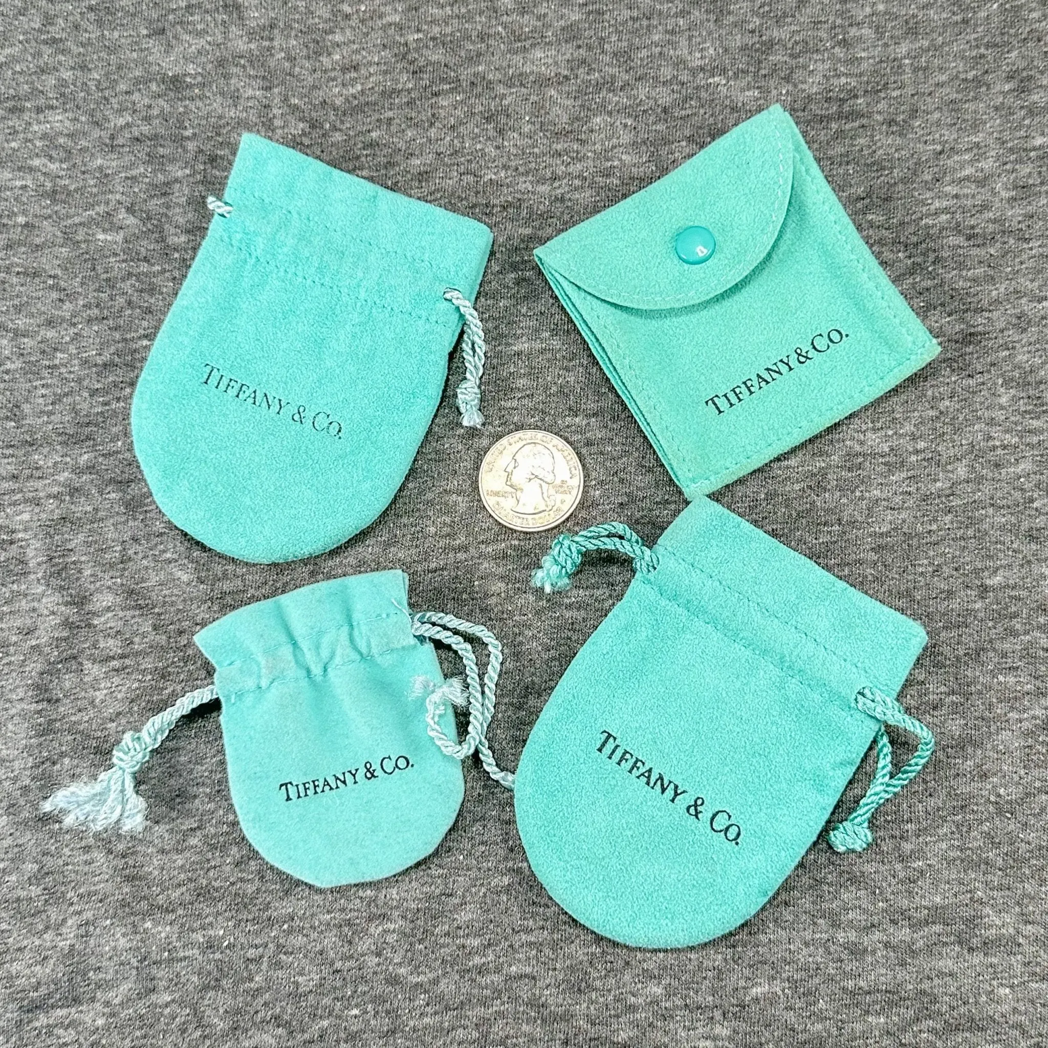 Estate Tiffany & Co Set of 4 Pouches EMPTY