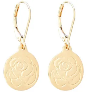 Etched Rose Dangle Earrings