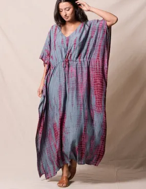 Fair Trade Tie-Dye Kaftan - Greyberry - As-Is-Clearance