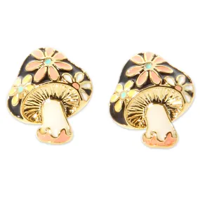 Floral Mushroom Stud Earrings