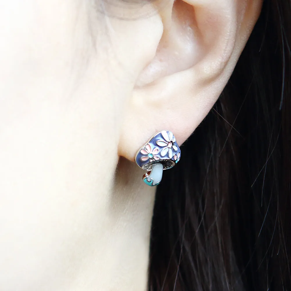 Floral Mushroom Stud Earrings