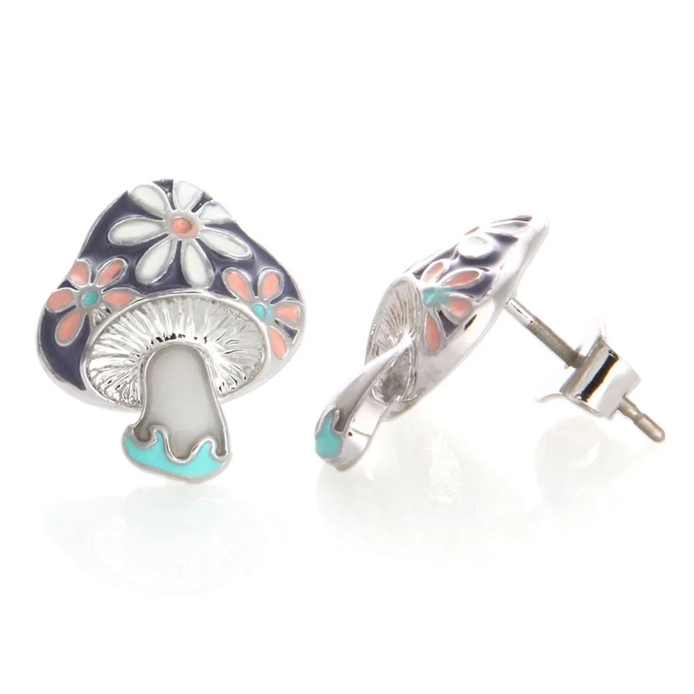 Floral Mushroom Stud Earrings