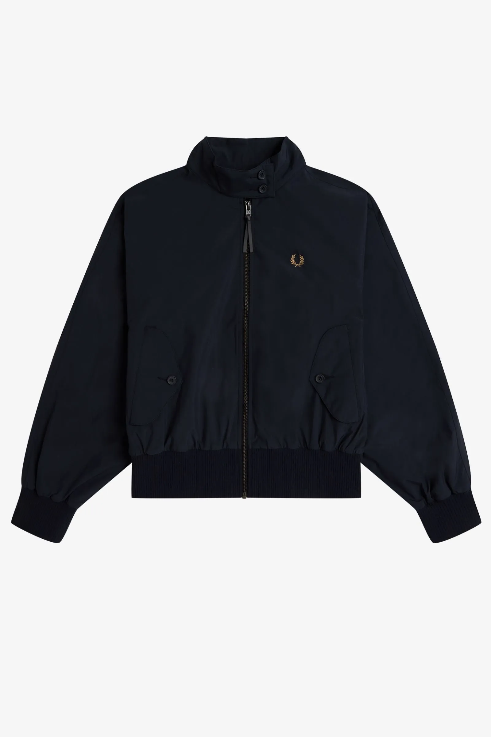 FRED PERRY MADE IN ENGLAND WOMENS HARRINGTON JACKET BLK/CHAMPAGNE