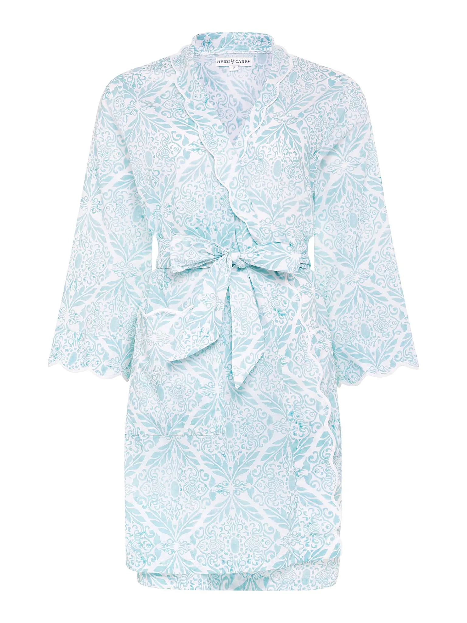 Ice Blue Filigree Short Classic Robe