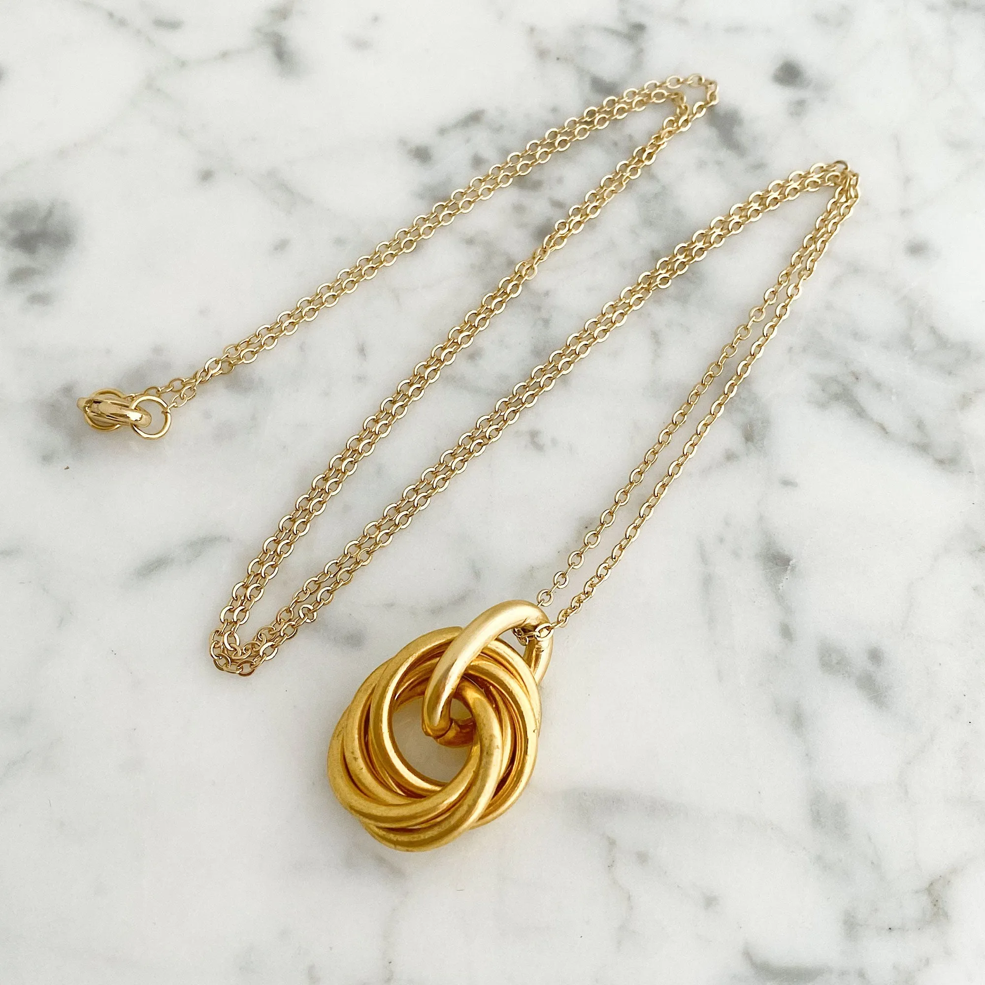 KAYLA gold love knot pendant necklace