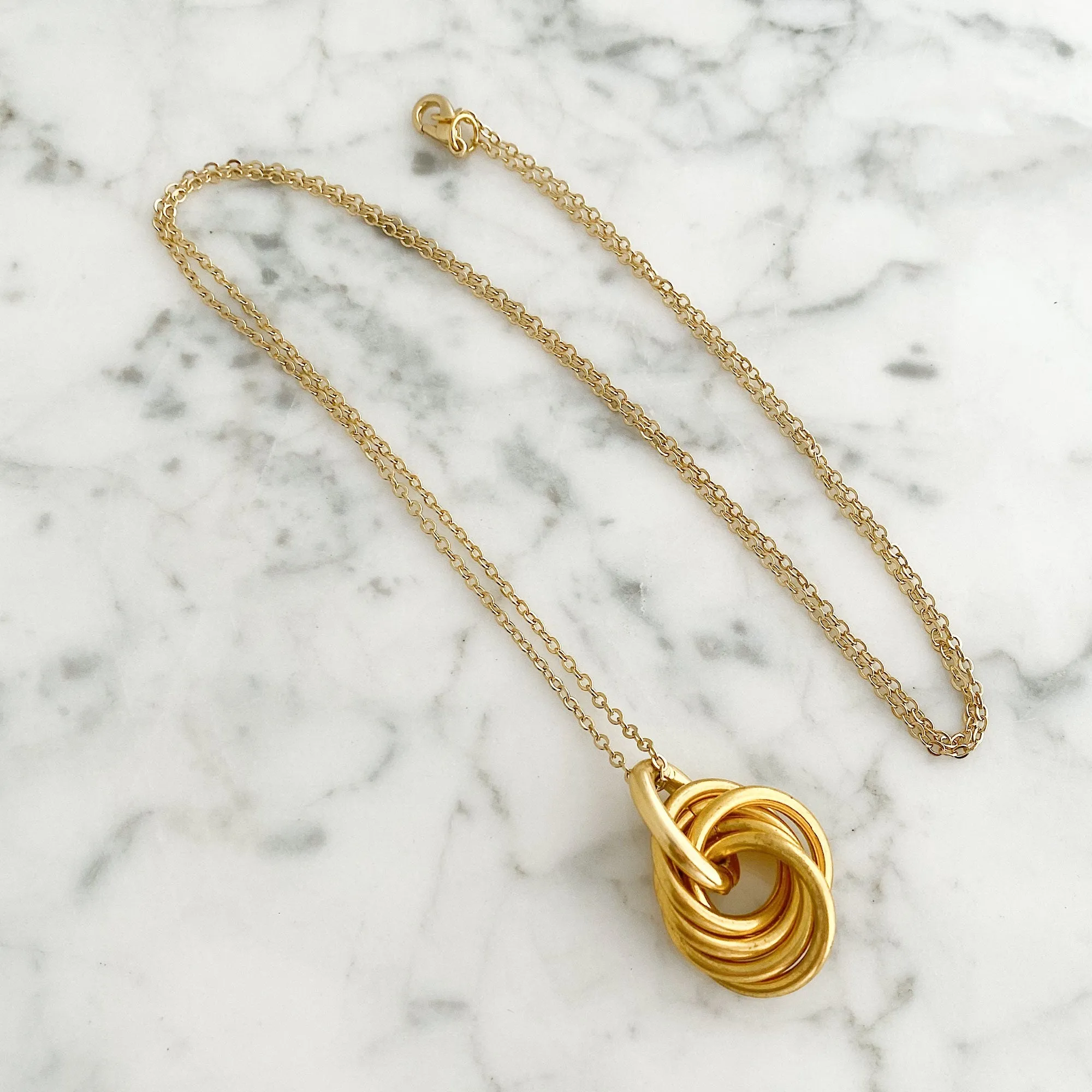 KAYLA gold love knot pendant necklace