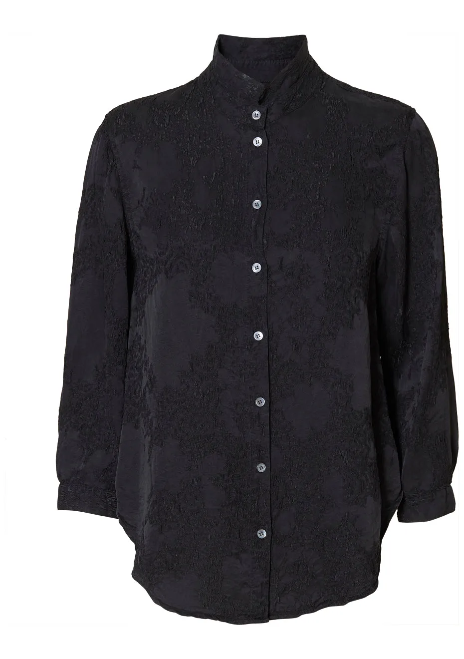 Lauren Blouse Black Silk Jacquard