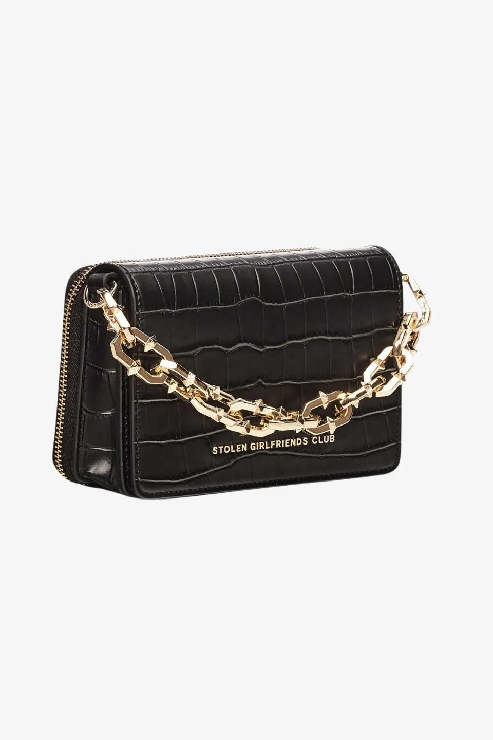 Little Trouble Matte Black Gold Hardware Bag