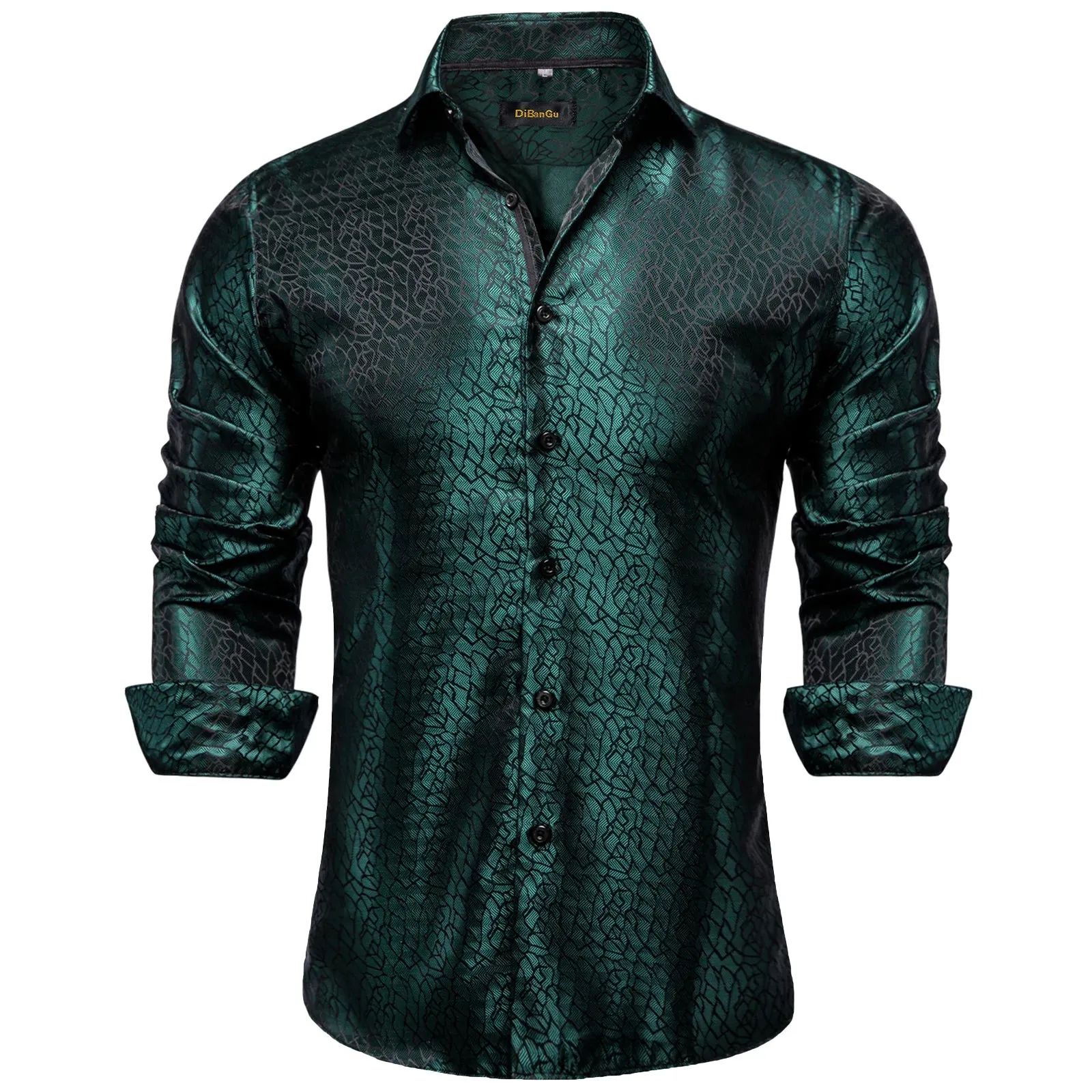 Luxury Men's Long Sleeve Shirts Red Green Blue Paisley Wedding Prom Party Casual Social Shirts Blouse Slim Fit Men's Clothing