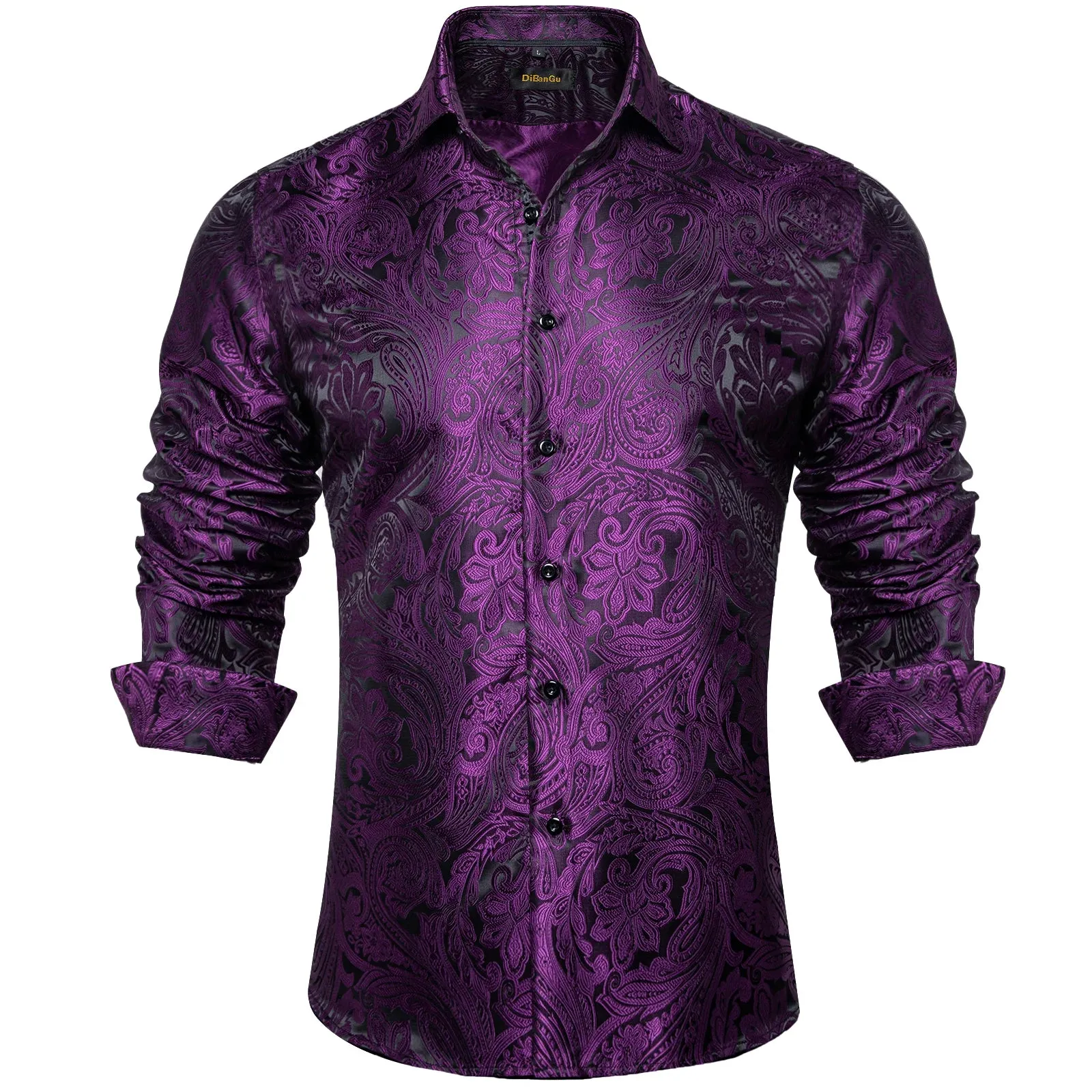 Luxury Men's Long Sleeve Shirts Red Green Blue Paisley Wedding Prom Party Casual Social Shirts Blouse Slim Fit Men's Clothing