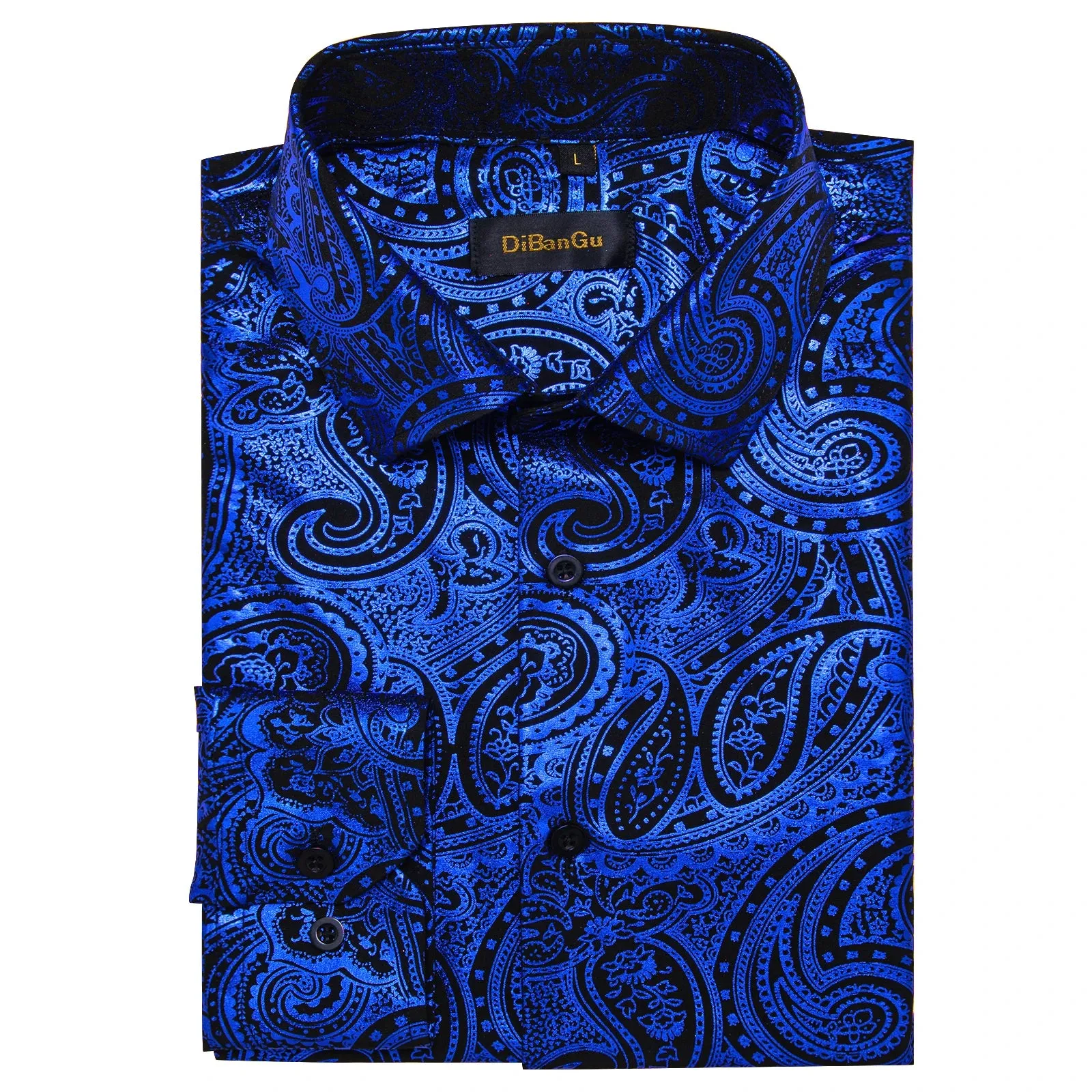 Luxury Paisley Gilding Teal Green Shirts Men's Long Sleeve Spring Autumn Clothing Wedding Prom Social Dress Shirt Blouse