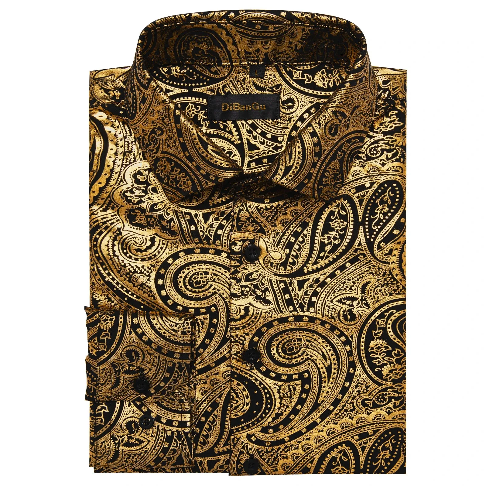 Luxury Paisley Gilding Teal Green Shirts Men's Long Sleeve Spring Autumn Clothing Wedding Prom Social Dress Shirt Blouse