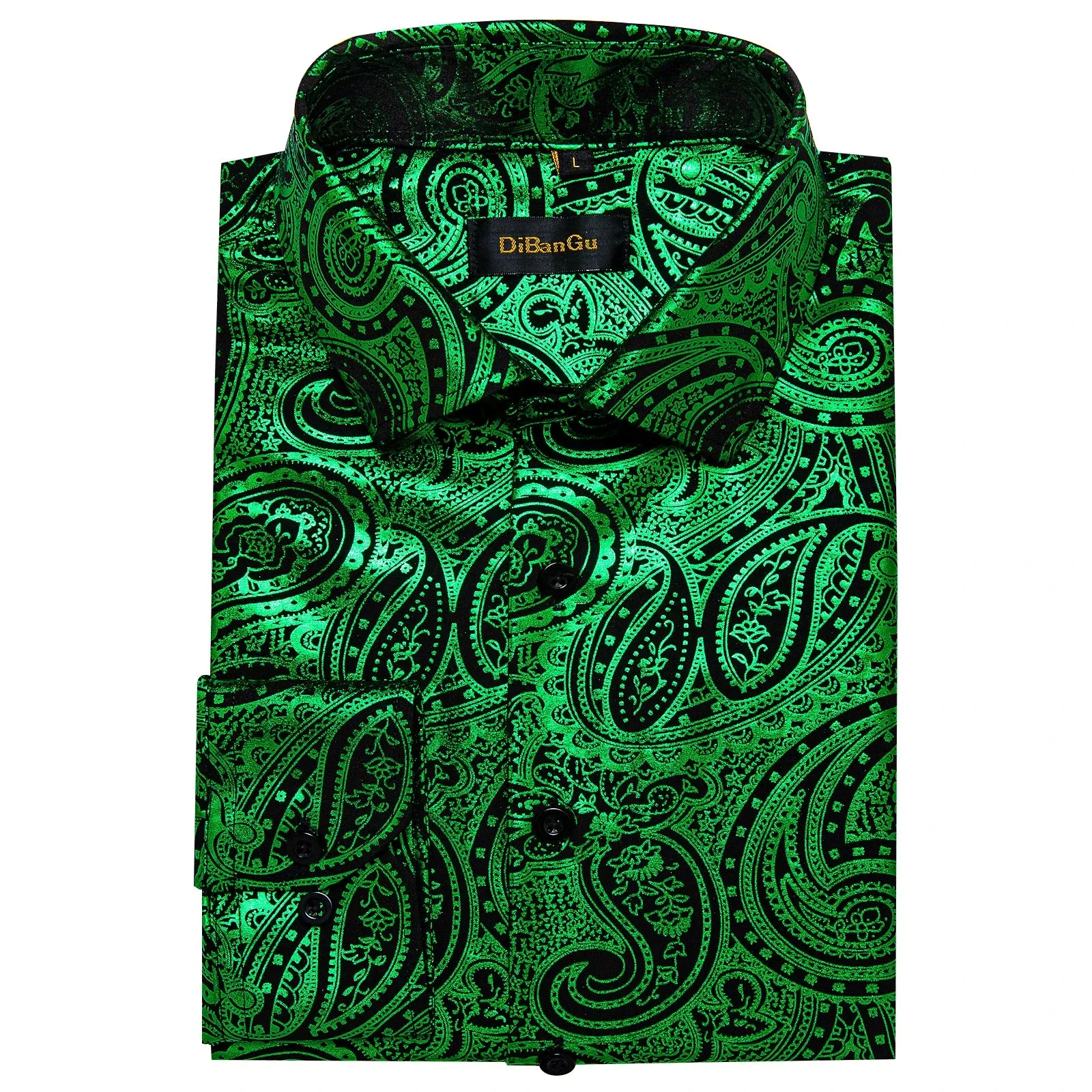 Luxury Paisley Gilding Teal Green Shirts Men's Long Sleeve Spring Autumn Clothing Wedding Prom Social Dress Shirt Blouse