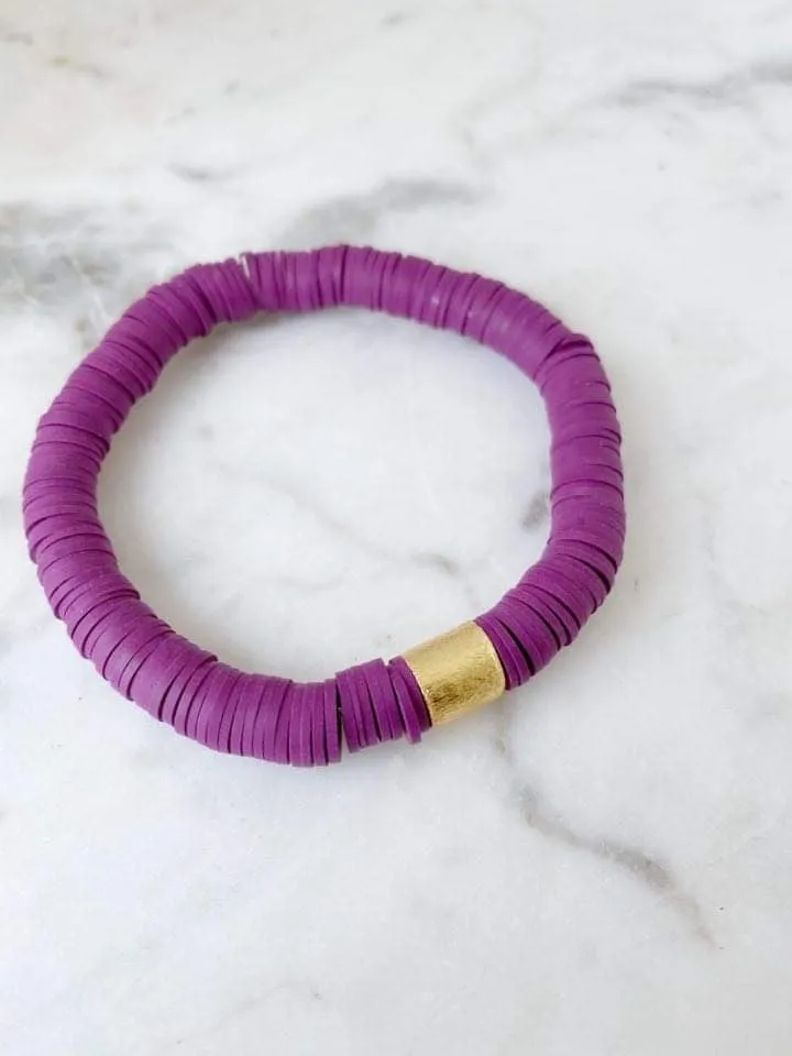 Magenta {COLOR POP} Heishi Beads Bracelet