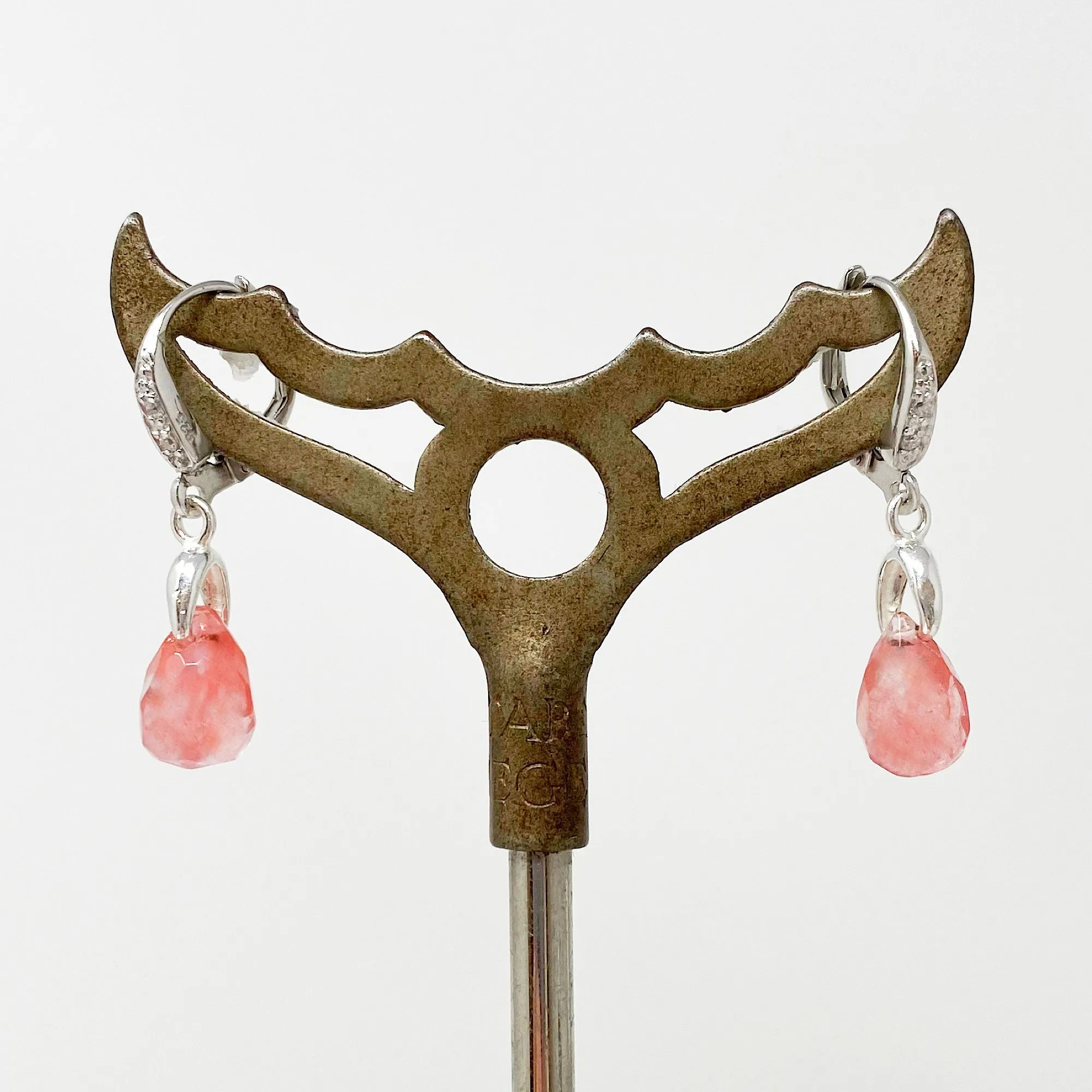 MARCEL pink crystal and sterling earrings