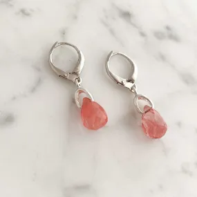 MARCEL pink crystal and sterling earrings