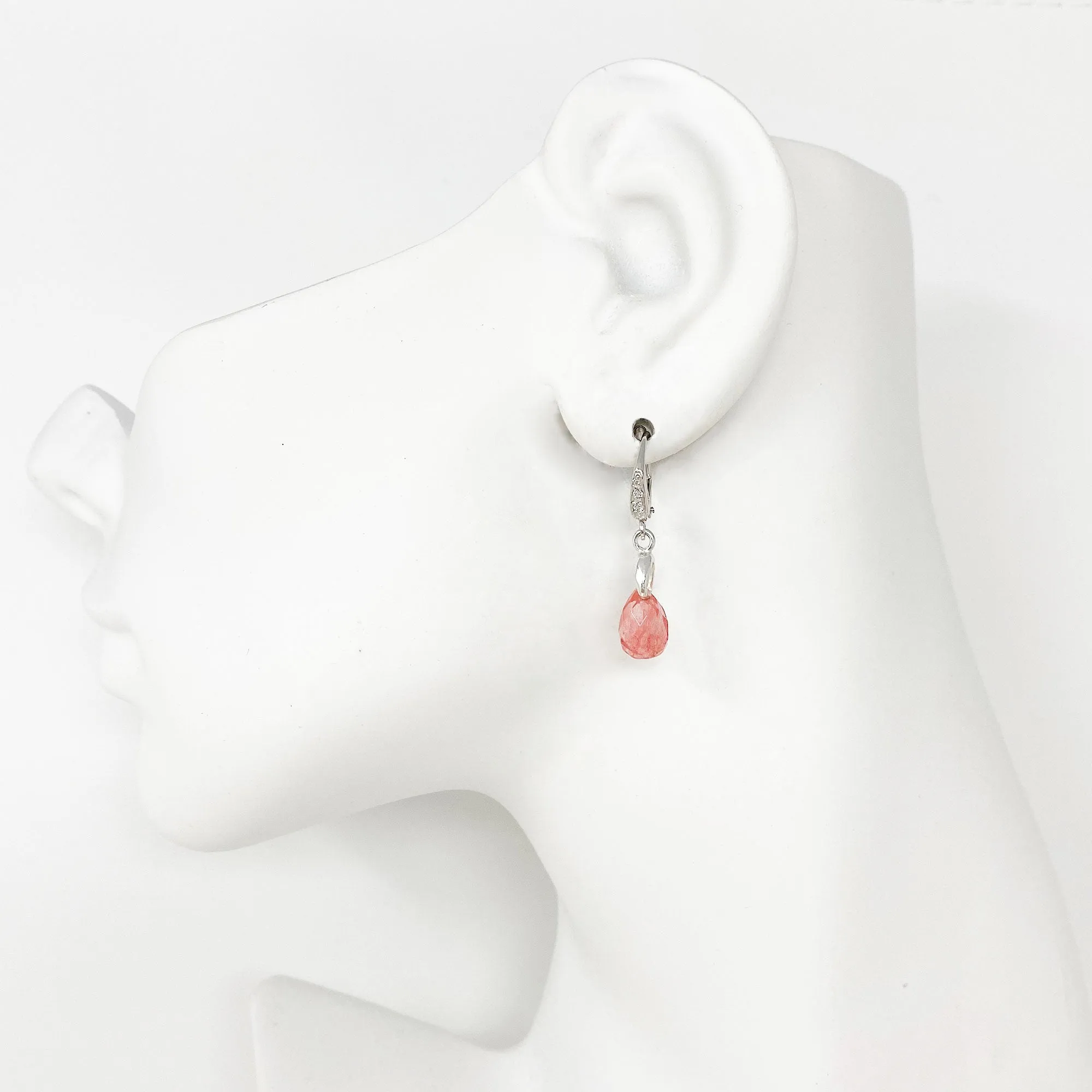 MARCEL pink crystal and sterling earrings