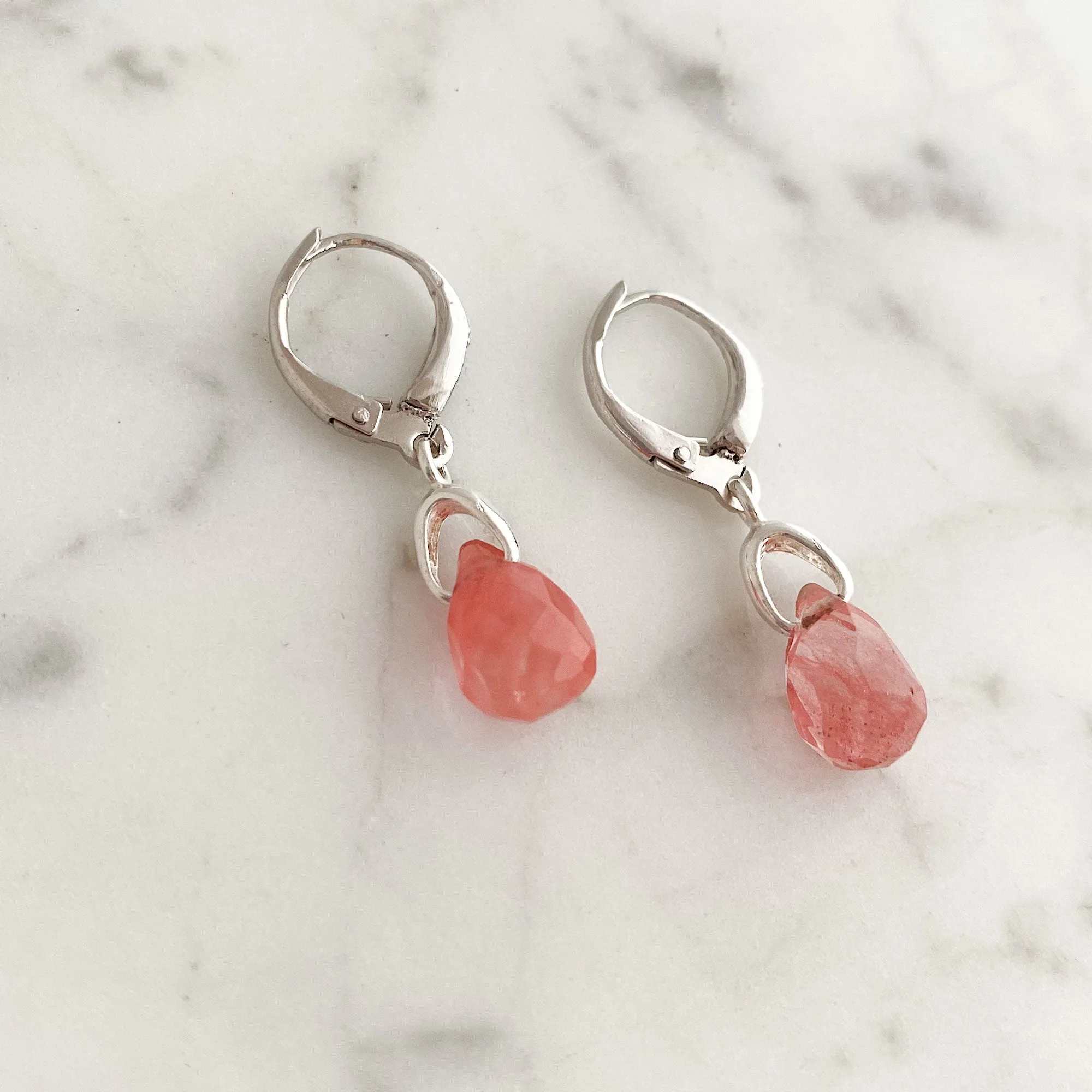 MARCEL pink crystal and sterling earrings