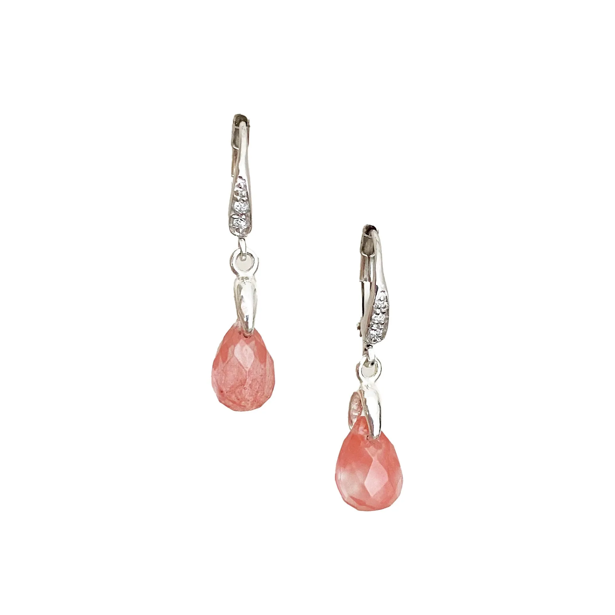 MARCEL pink crystal and sterling earrings