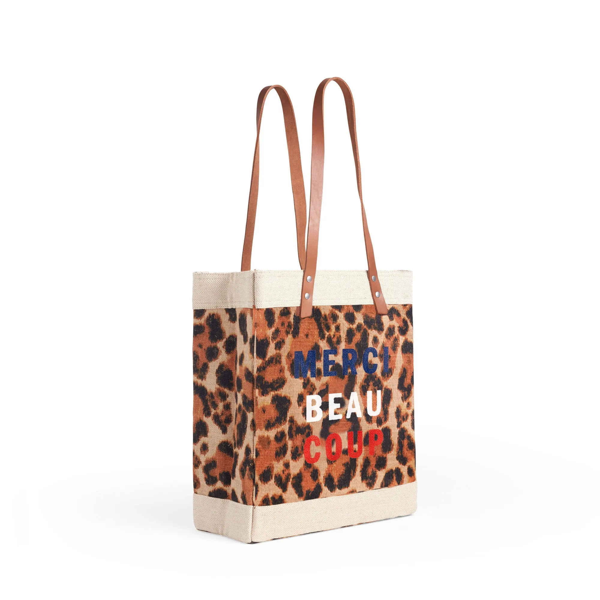 Market Tote in Cheetah for Clare V. “Merci Beau Coup”