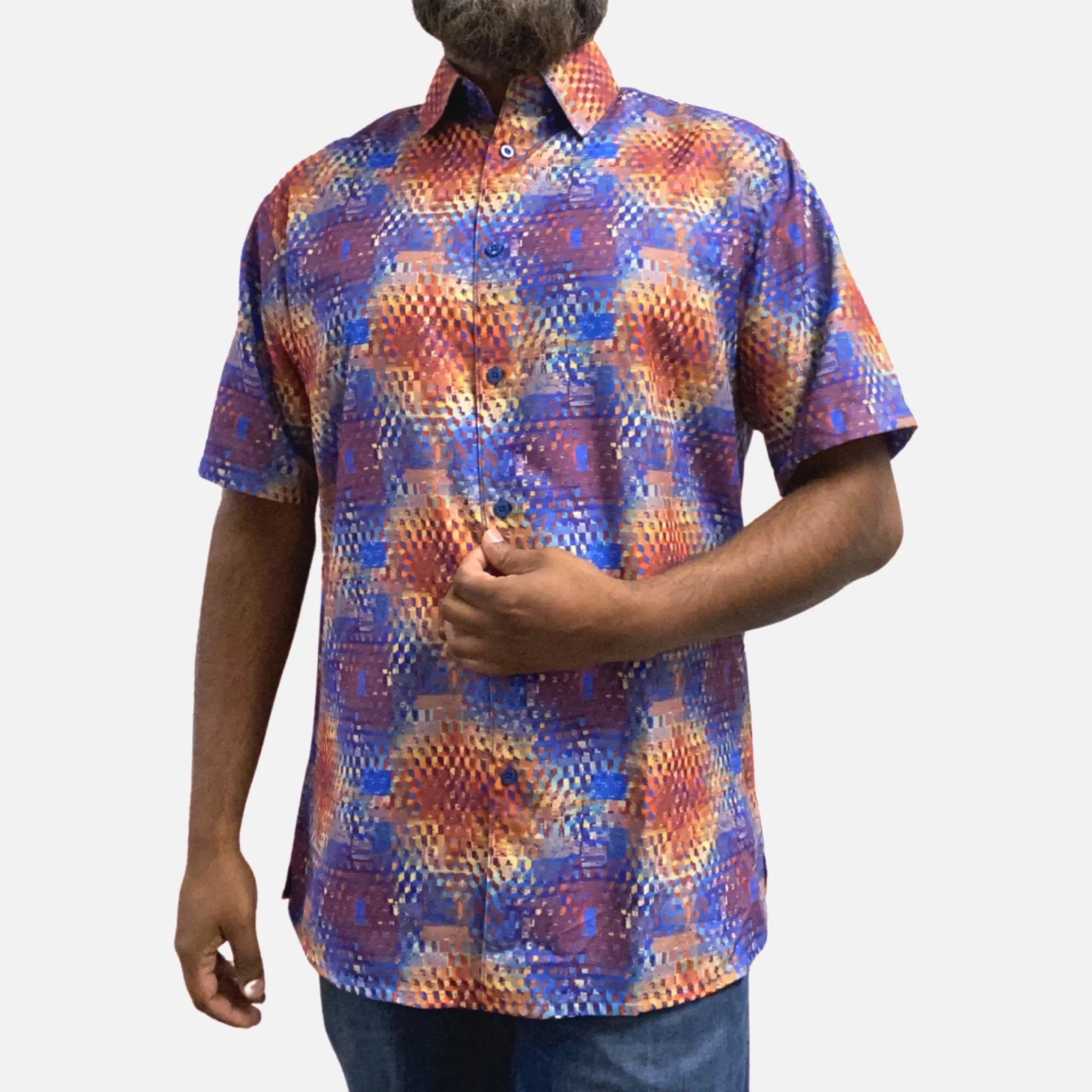 Men’s Multi Color Summer Short Sleeve Shirt | Classic Fit