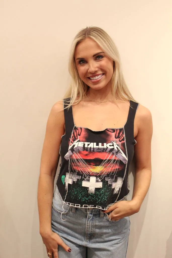 Metallica Scoop Neck Double Stitch Crop