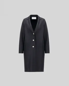 OVERCOAT LIGHT PRESSED WOOL / BLACK