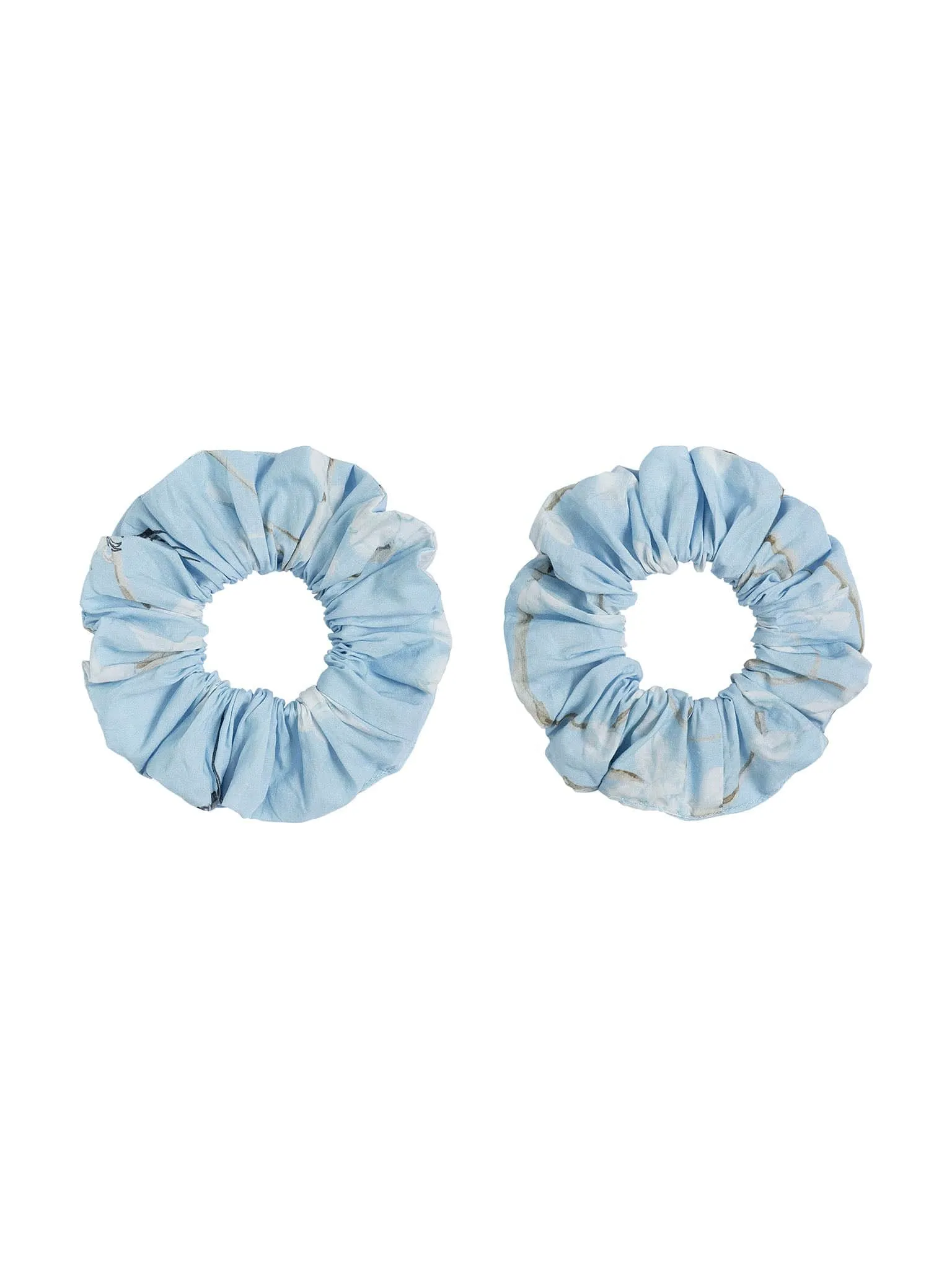 Pale Blue Gardenia Hair Scrunchies