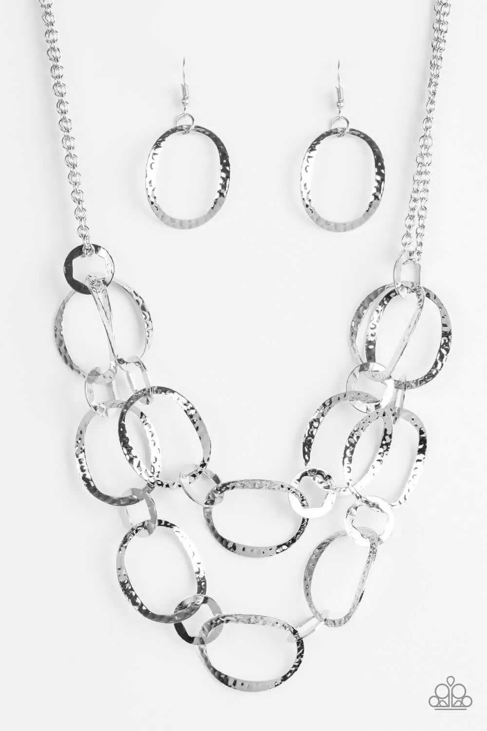 Paparazzi Accessories  - Circus Chic #N816 Box 9 -  Silver Necklace